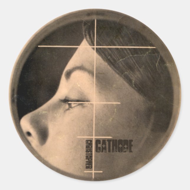 CC girl lateral Classic Round Sticker (Front)