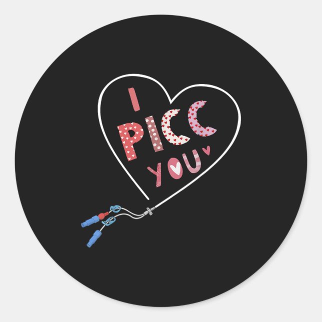 Cc Heart Valentine Vascular Access Team Cc Iv Nurs Classic Round Sticker (Front)