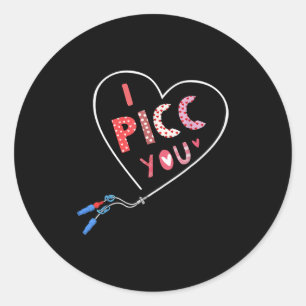 Cc Heart Valentine Vascular Access Team Cc Iv Nurs Classic Round Sticker