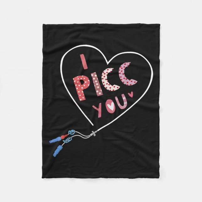 Cc Heart Valentine Vascular Access Team Cc Iv Nurs Fleece Blanket (Front)