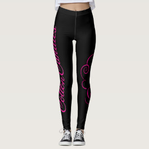 CC Leggings text and graphic logo, Black