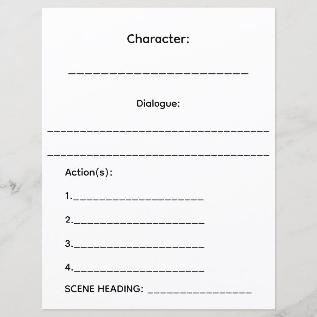 CC Productions Mini-Screenplay Pages (Front)