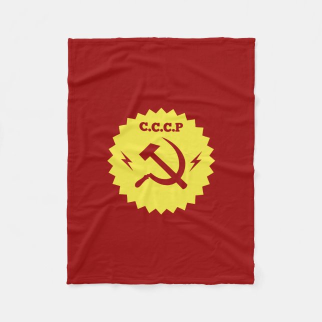 CCCP communist Badge Design Fleece Blanket (Front)