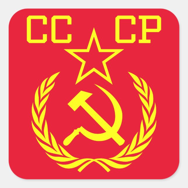 CCCP Communist Sport Square Stickers (Front)
