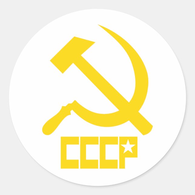 CCCP Hammer and Sickle Classic Round Sticker (Front)