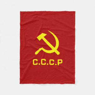 CCCP Hammer and Sickle Fleece Blanket