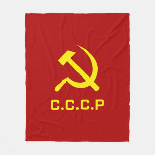 CCCP Hammer and Sickle Fleece Blanket