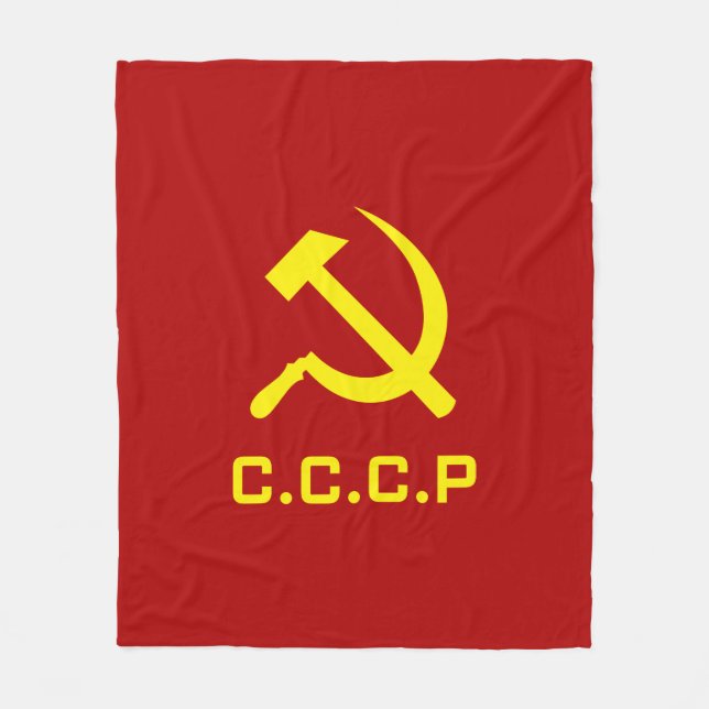 CCCP Hammer and Sickle Fleece Blanket (Front)