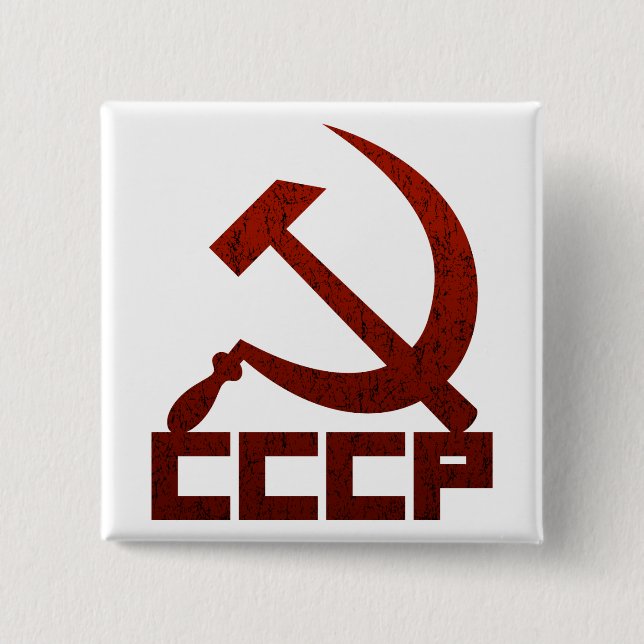 CCCP Hammer & Sickle 15 Cm Square Badge (Front)