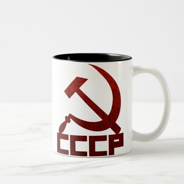 CCCP Hammer & Sickle Two-Tone Coffee Mug (Right)