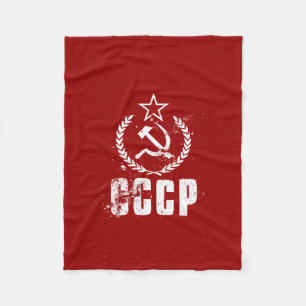 CCCP Hammer Sickle White Vintage Flag Blankets