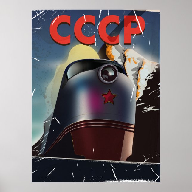 CCCP Retro vintage Soviet train Poster (Front)