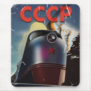 CCCP Retro vintage Soviet train Poster Mouse Mat