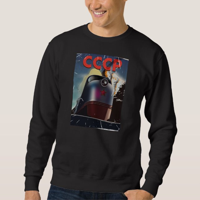 CCCP Retro vintage Soviet train Poster Sweatshirt (Front)