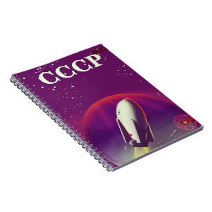 CCCP Soviet space race travel poster Notebook