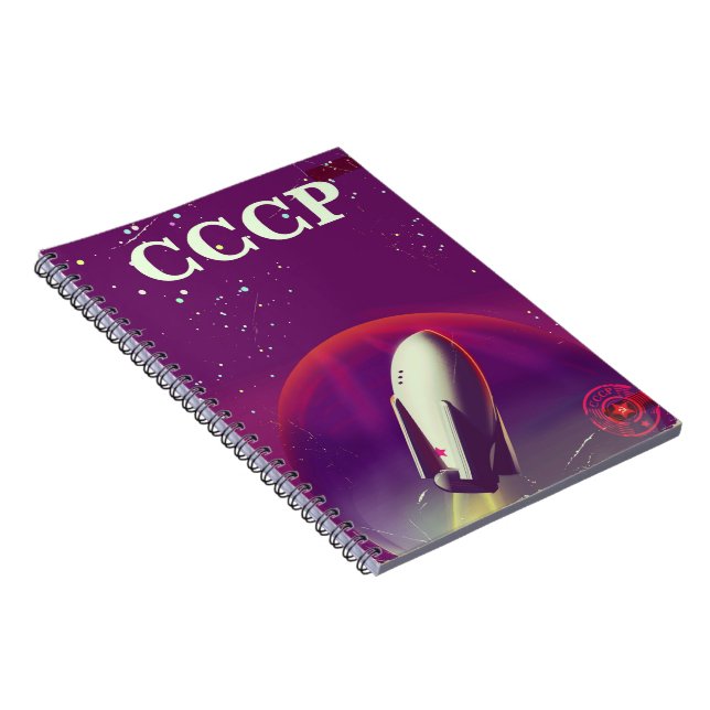 CCCP Soviet space race travel poster Notebook (Right Side)