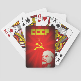 cccp soviet union communist red lenin russia propa playing cards