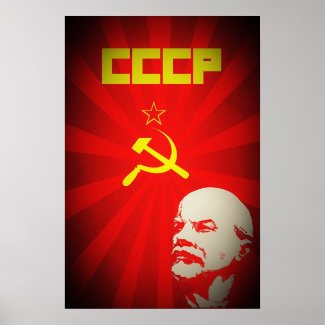 cccp soviet union communist red lenin russia propa poster (Front)