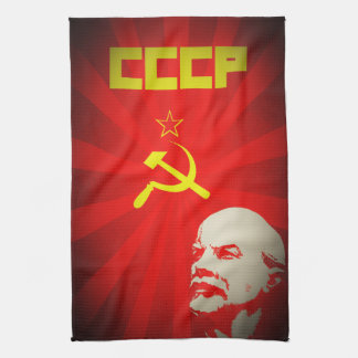 cccp soviet union communist red lenin russia propa tea towel