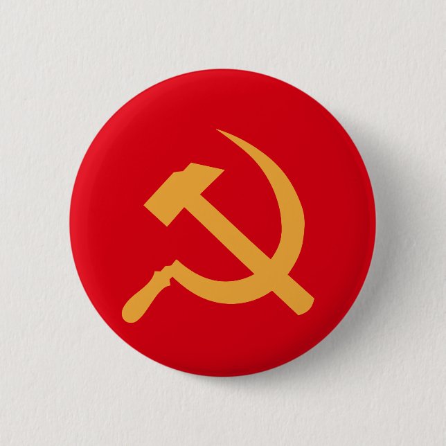cccp ussr hammer and sickle 6 cm round badge (Front)
