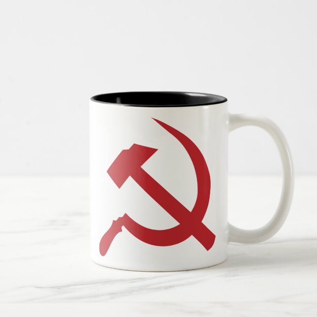 cccp ussr hammer and sickle Two-Tone coffee mug (Right)