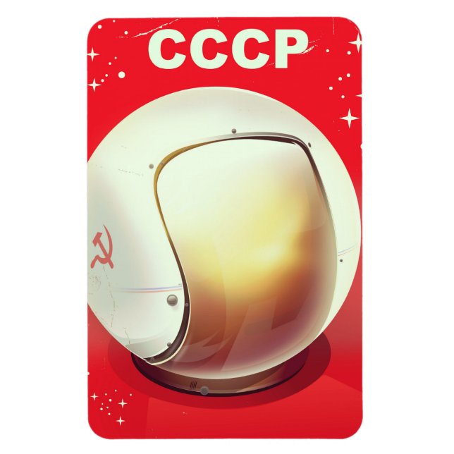 CCCP vintage red Soviet Space poster Magnet (Vertical)