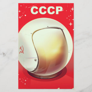 CCCP vintage red Soviet Space poster Stationery