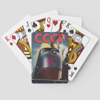 CCCP vintage Soviet Locomotive Poster Playing Cards