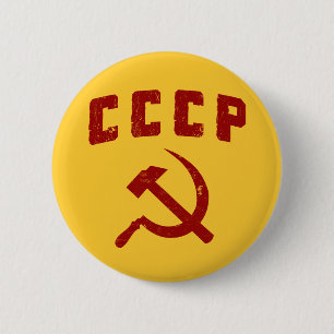 cccp vintage ussr hammer and sickle 6 cm round badge