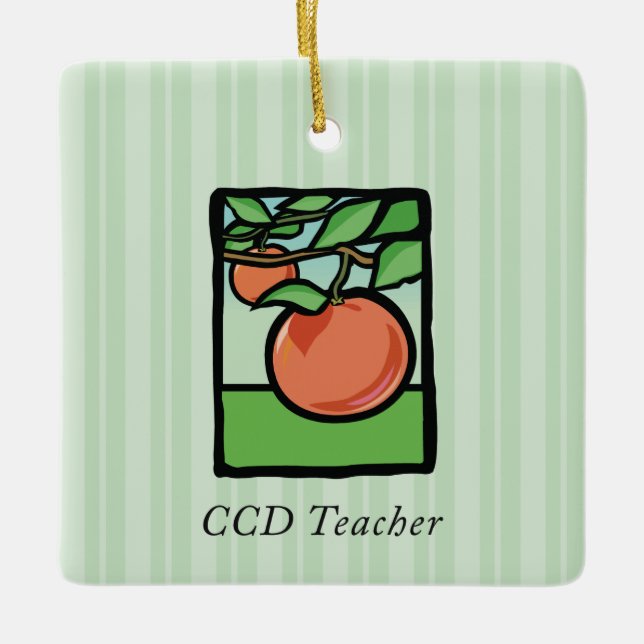 CCD Teacher Thank You, Apple Ceramic Ornament (Front)
