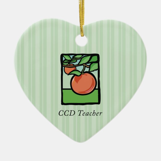 CCD Teacher Thank You, Apple Ceramic Tree Decoration (Front)