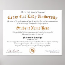 CCLU Diploma - Gold Seal - Cat Portrait