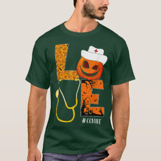 CCN Nurse Love Nurse Life Halloween Pumpkin Costum T-Shirt