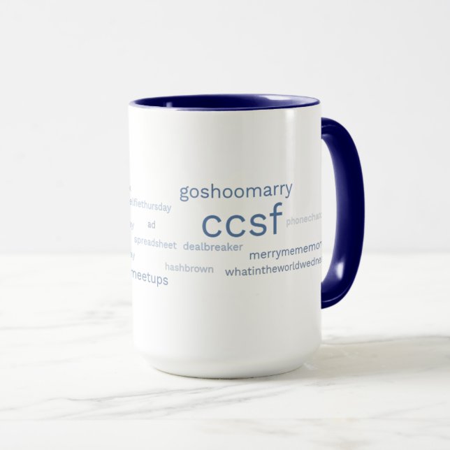 CCSF Blue Hashtag 15-oz mug (Front Right)