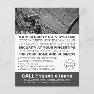 CCTV & Barbed Wire, CCTV Security Advertising Flyer