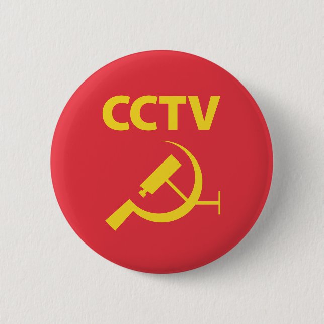 CCTV Flag 6 Cm Round Badge (Front)
