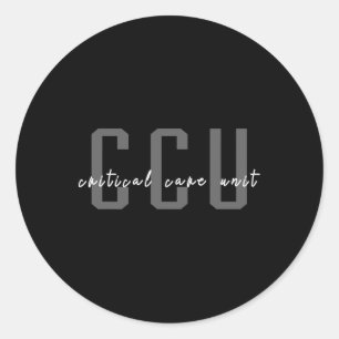 Ccu Critical Care Unit Nurse Classic Round Sticker