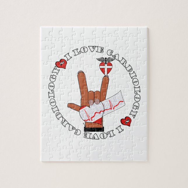 CCU - I LOVE CARDIOLOGY - ASL HAND SIGN JIGSAW PUZZLE (Vertical)