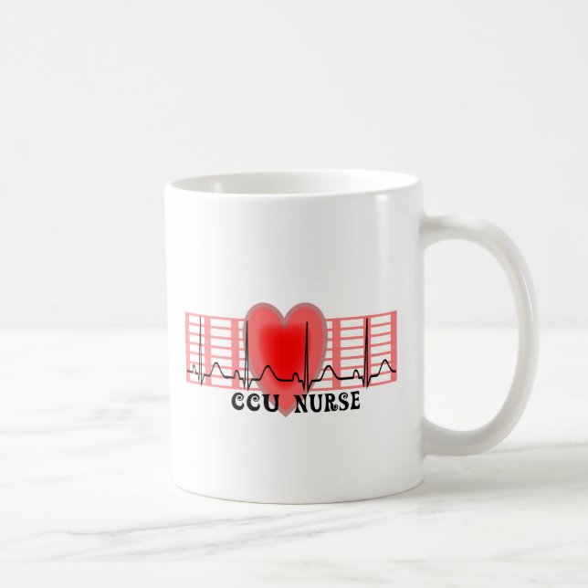 CCU Nurse Gift Ekg paper and Heart Design Coffee Mug (Right)