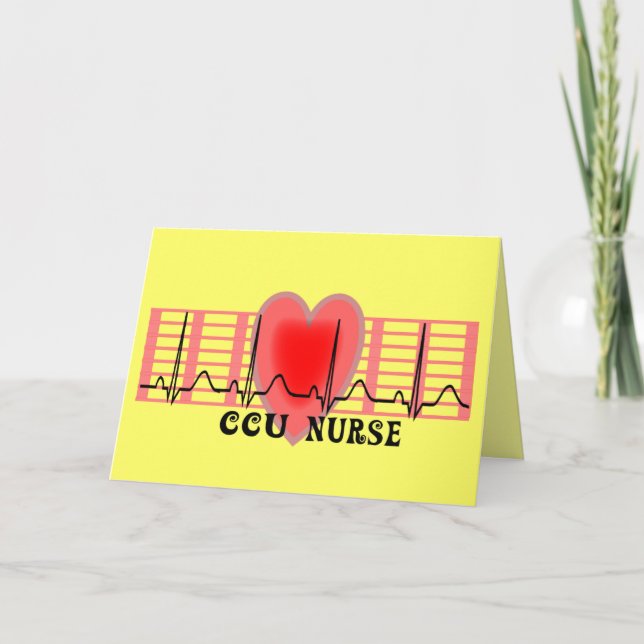CCU Nurse Gift Ekg paper and Heart Design Thank You Card (Front)