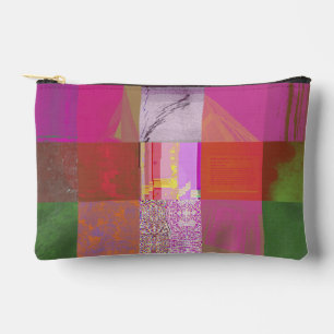CD1FE646 Abstract Digital Glitch Art Grid Pattern Accessory Pouch