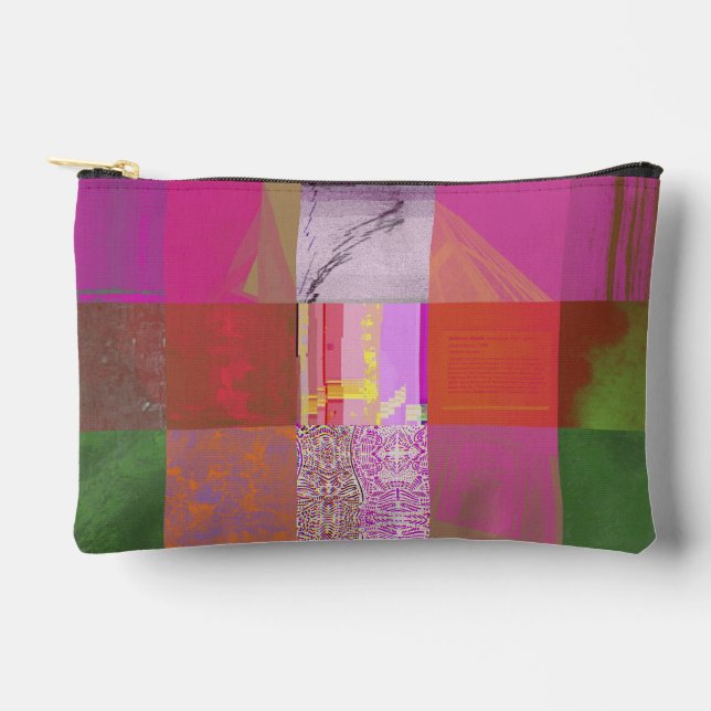 CD1FE646 Abstract Digital Glitch Art Grid Pattern  Accessory Pouch (Front)