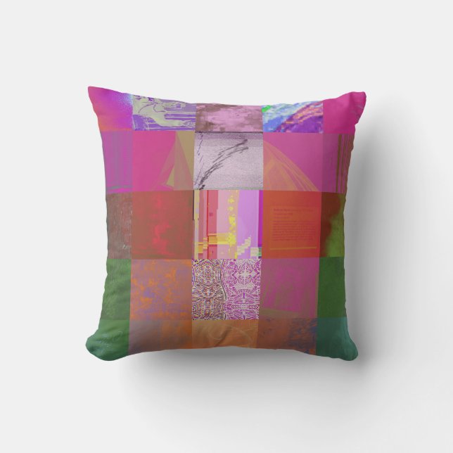 CD1FE646 Abstract Digital Glitch Art Grid Pattern  Cushion (Front)