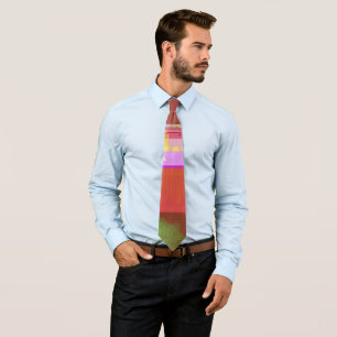 CD1FE646 Abstract Digital Glitch Art Grid Pattern  Tie