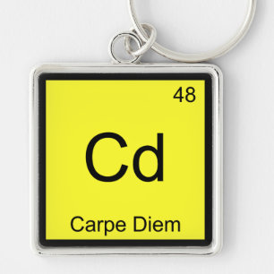 Cd - Carpe Diem Chemistry Element Symbol Funny Tee Key Ring