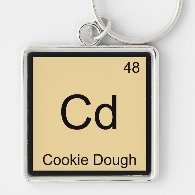 Cd - Cookie Dough Chemistry Element Symbol T-Shirt Key Ring (Front)