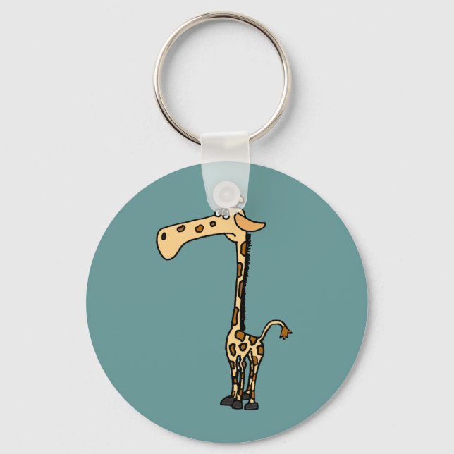 CD- Funny Sad Giraffe Key Ring (Front)