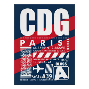 CDG Paris Airport Poster