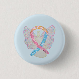 CDH Awareness Ribbon Angel Custom Pin Button