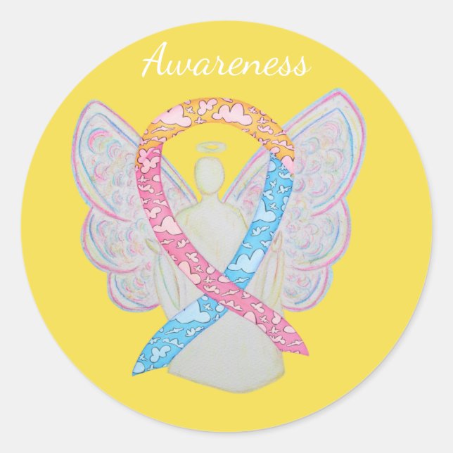 CDH Awareness Ribbon Cherub Angel Decal Stickers (Front)